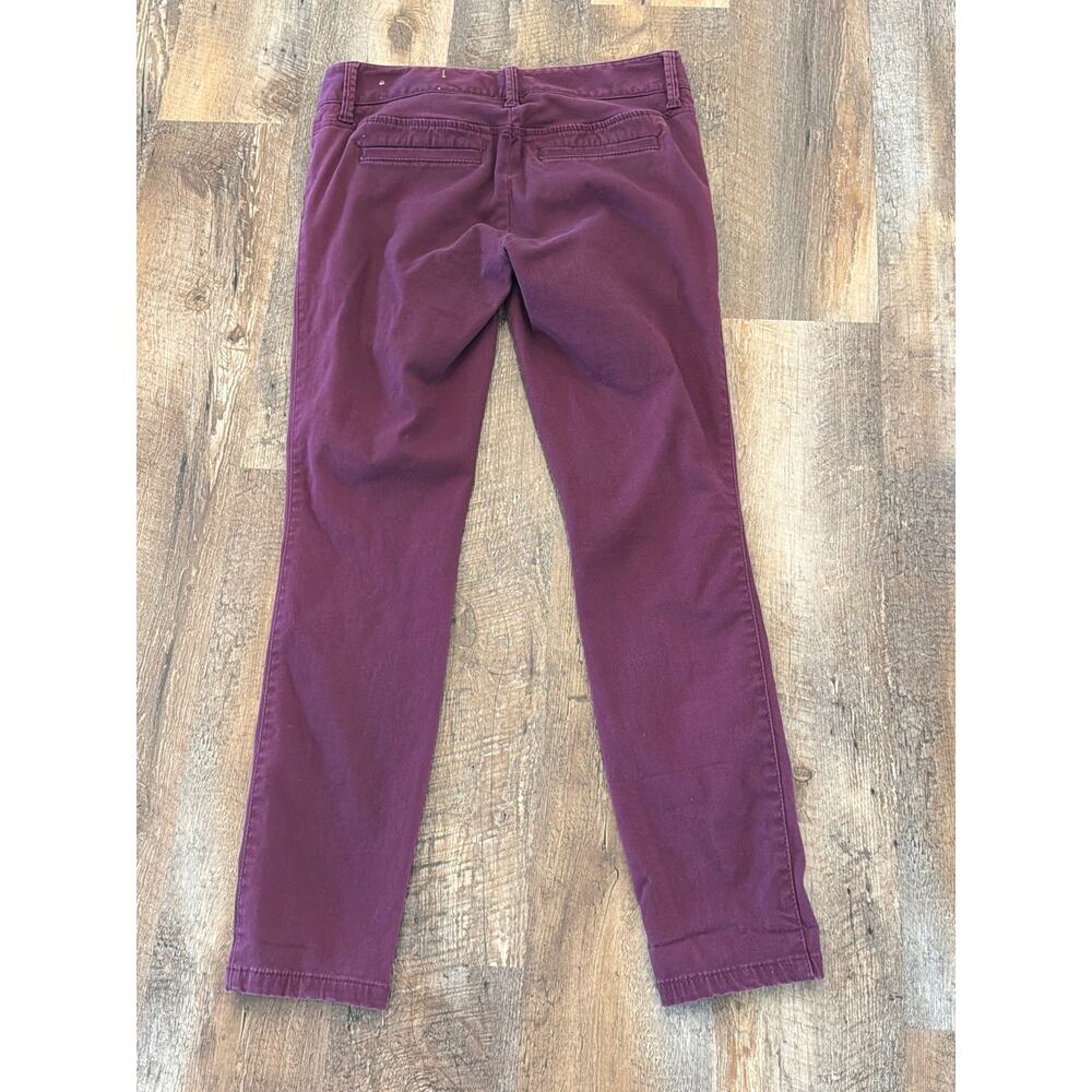LOFT Women’s Size 2 Burgundy Skinny Velveteen Pants Stretch - Picture 2 of 9
